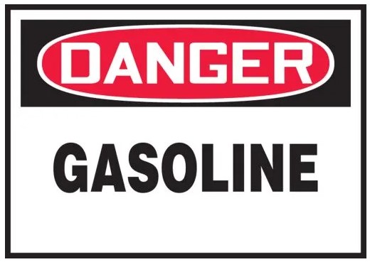 AccuformNMC® LCHL157XVE OSHA Danger Safety Label: Gasoline Vinyl