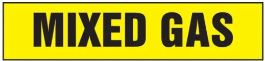 AccuformNMC® LCHL583 Adhesive Dura-Vinyl Safety Label: Mixed Gas, 2"X9"