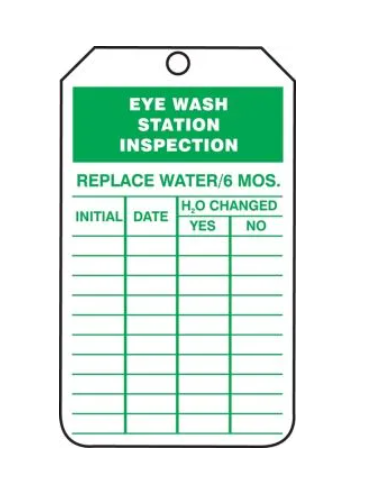 AccuformNMC® TRS245CTM Eyewash Inspection & Status Record Tag – PF-Cardstock - 5/Pack