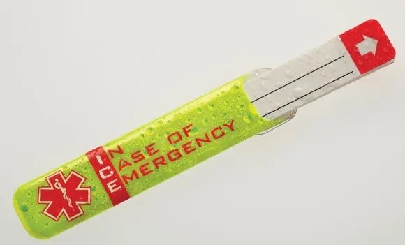 Accuform® LHTL674 1 1/2" x 2 1/4" Worker Emergency ID Hard Hat Label: In Case of Emergency 25/PK