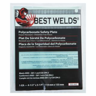 901-932-442 Safety Plate, 4-1/2 in x 5-1/4 in, Polycarbonate, Clear