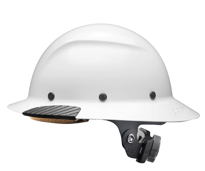 HDF-15WG Lift Dax Fiber White Hard Hat Full Brim, Fiberglass Reinforced Shell, White