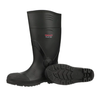 Tingley Pilot G2™ 31161 Injection Molded Knee Boot, Unisex, Plain Toe, PVC Upper, PVC Outsole, Resists: Abrasion, Alkalies, Certain Acids, Fats, Hydrocarbons, Oil and Slip