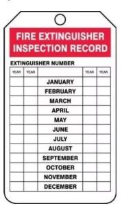 Accuform® TRS22217 FIRE EXTINGUISHER INSPECTION TAG 5/PK