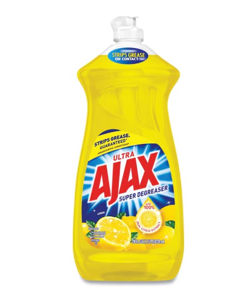Ajax® Ultra Triple Action Dish Liquid, Lemon Scent, 28 oz Bottle, Case of 9