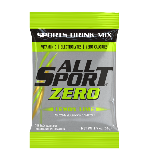 All Sport® Zero 10122632 Electrolyte Powder Mix, Lemon Lime Flavor, 1.9 oz Pouch 2.5 Gallons, 30 Pouches Per Case