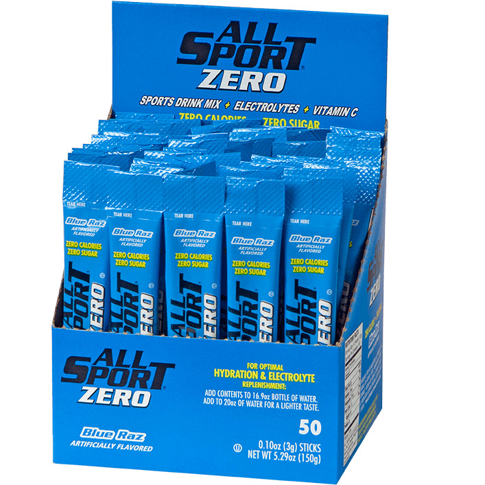 All Sport Zero 10122559 Blue Raz Drink Mix/50 Ct Box