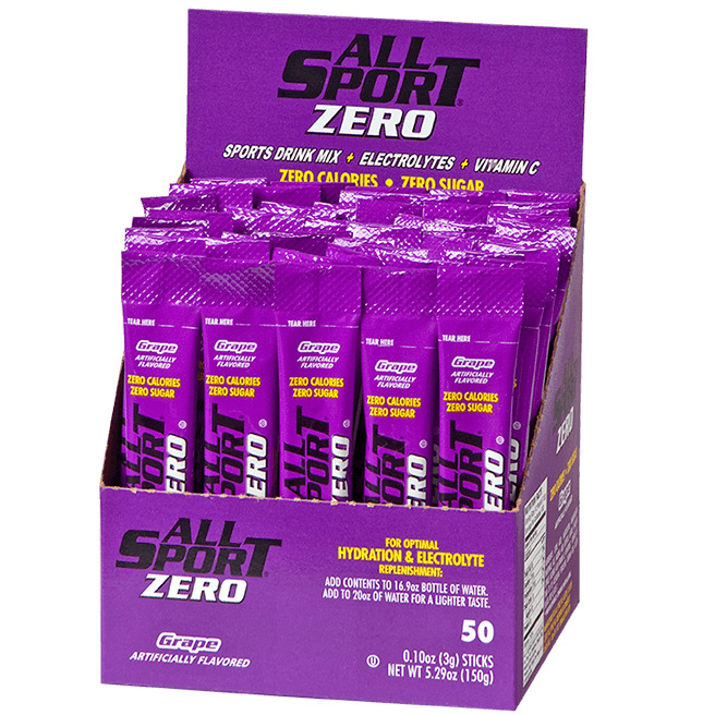 All Sport Zero 10122561 Grape Drink Mix/50 Ct Box
