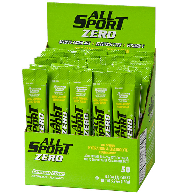 All Sport Zero 10122563 Lemon Lime Drink Mix/50 Ct Box