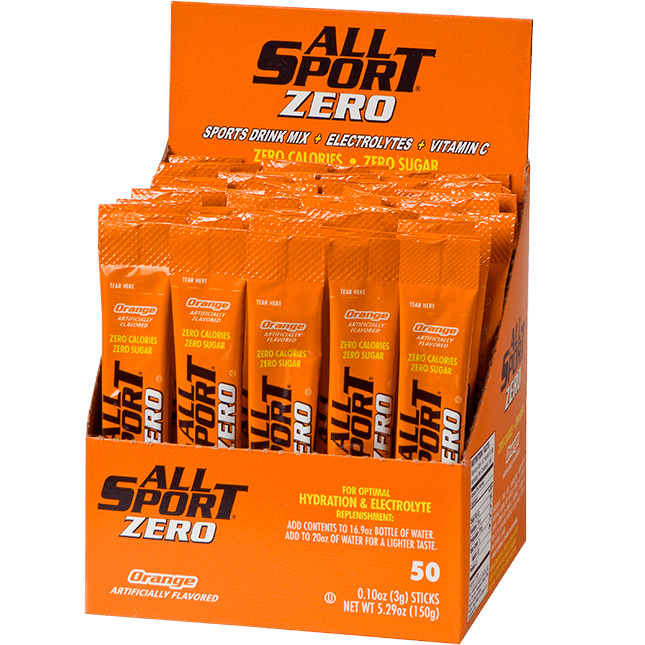 All Sport Zero 10122565 Orange Drink Mix/50 Ct Box