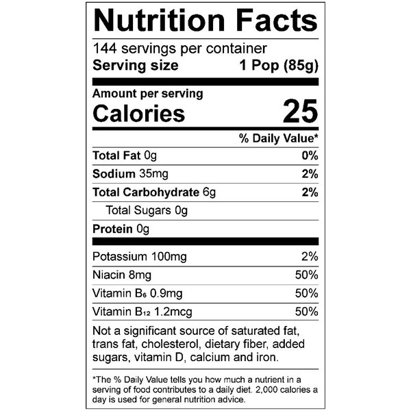 All Sport Sugar Free 10122566 Variety Pack Freeze 'n Eat Freezer Pops/Four 36-Ct Packs; 144 Ct Case