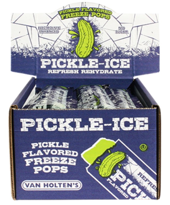 Pickle-Ice Freeze Pops – 2 oz, Electrolyte-Enhanced, Pack of 8