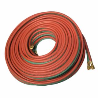 907-T1004 Grade T Twin-Line Welding Hose, 1/4 in, 100 ft, BB Fittings, Fuel Gases and Oxygen