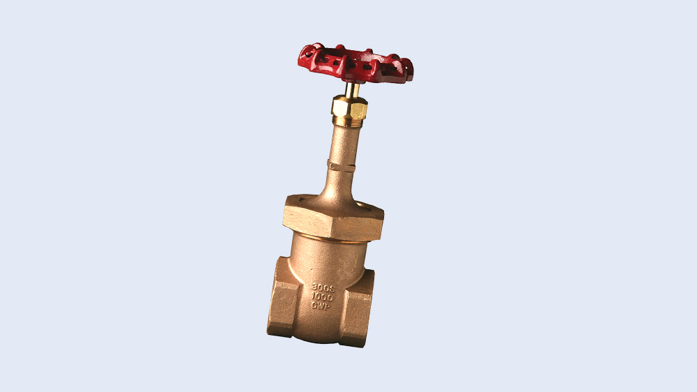 622E 11/2 Bronze Gate Valve 300# Rising Stem Union Bonnet Threaded Ends