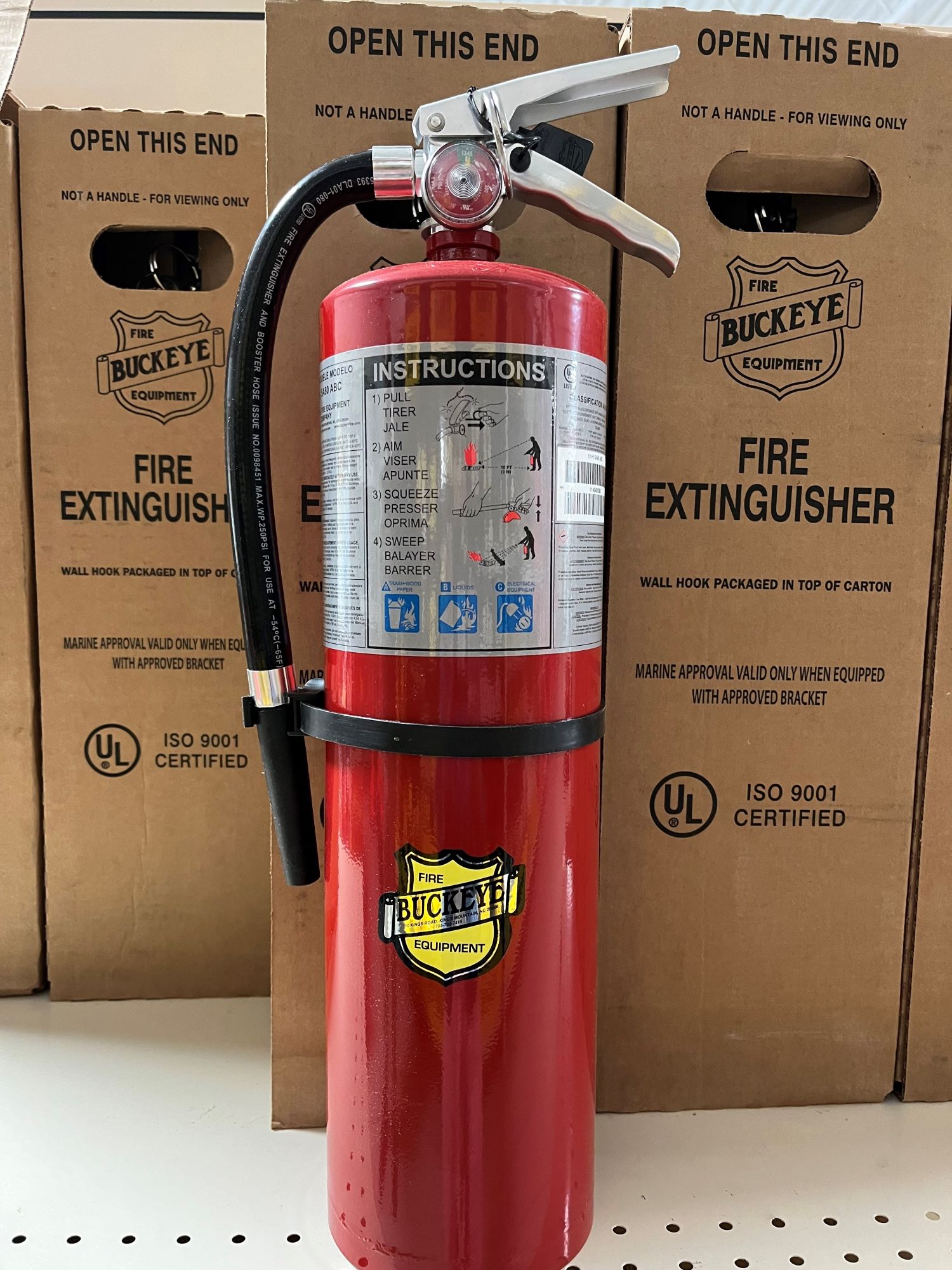 BUCKEYE FIRE EQUIPMENT 11340 10LB Fire Extinguisher, Dry Chemical Extinguisher, Class: A/B/C, UL Rating: 4-A:80-B:C