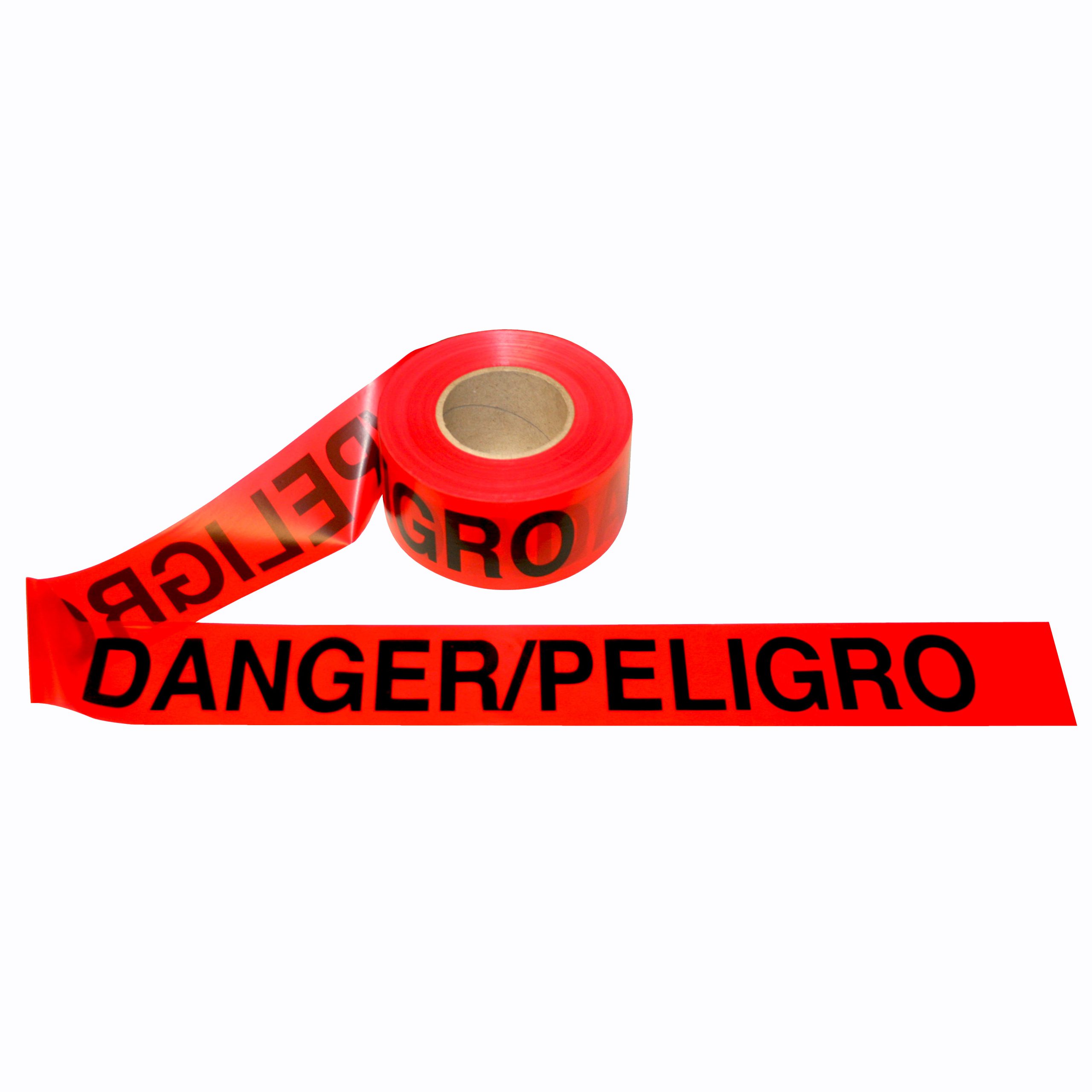 Barricade Tape, Red DANGER/PELIGRO 3" X 1000', 2mil