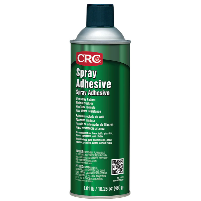 CRC® 03018 Trans-Kleen Extremely Flammable Spray Adhesive, 24 oz Aerosol Can, White, 130 deg F