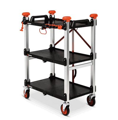 Crescent® F3SCBL SITERUNNER 3 Shelf Folding Jobsite Cart