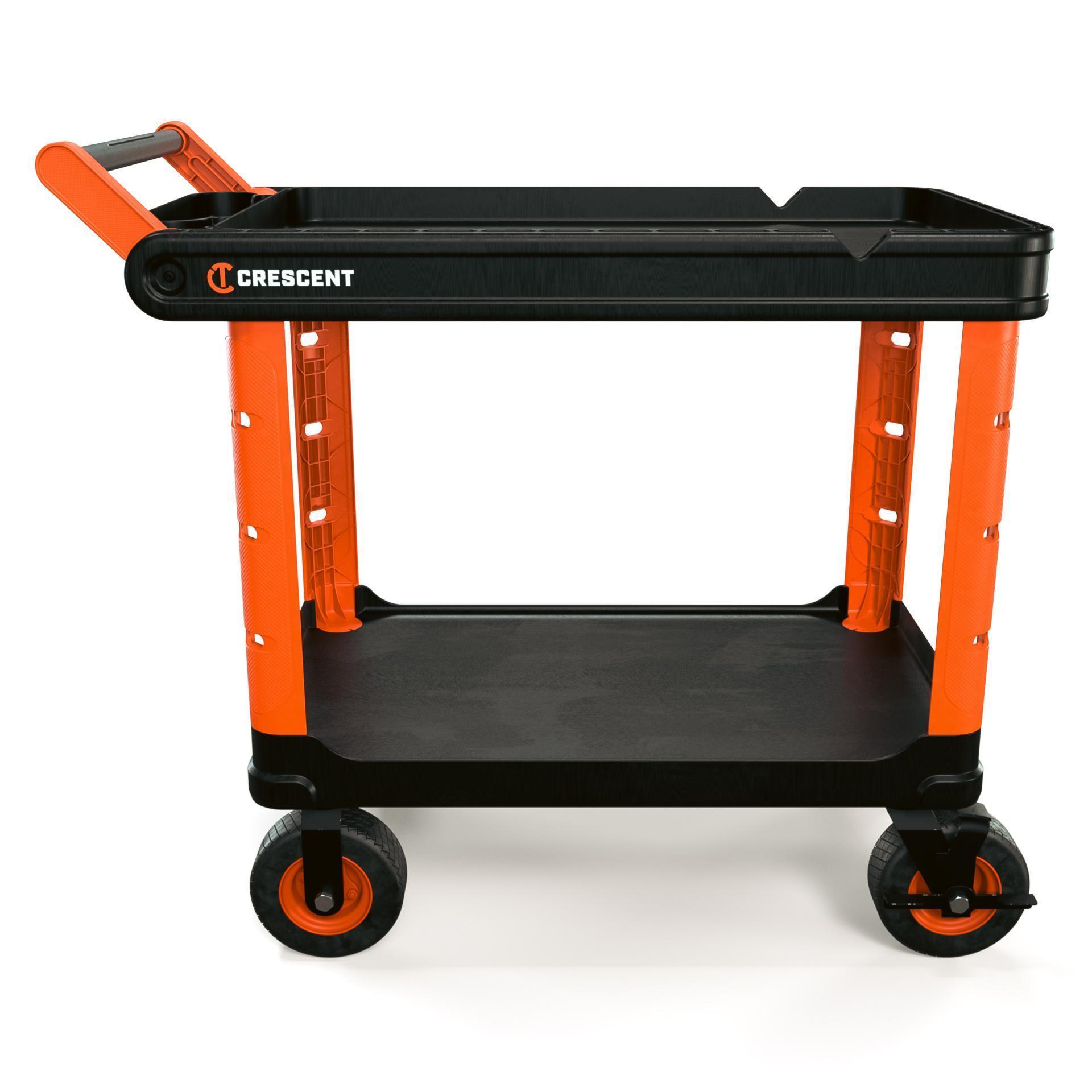 Crescent® IUC2SCBM  RAILWORKS 2 Shelf Industrial Utility Cart with 5 Inch Casters