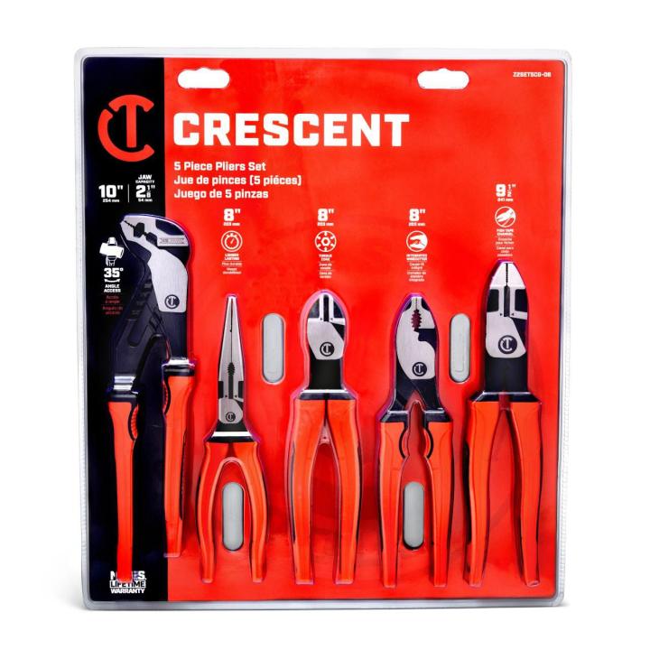 Crescent® Z2SET5CG-06 Pliers Set, 5 Pieces, 16.5 in OAL