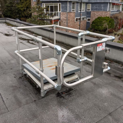 Delta Prevention Guardrail Kit for Roof Access Hatch, Clamp-on, up to 36" x 48", Aluminum