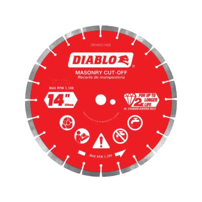Diablo DMADS1400 14" Diamond Segmented Turbo Masonry Cut-Off Blade – Industrial-Grade Durability (1/PK)