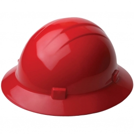 ERB 19224 Americana Full Brim Hard Hat - 4-Point Ratchet Suspension - Red