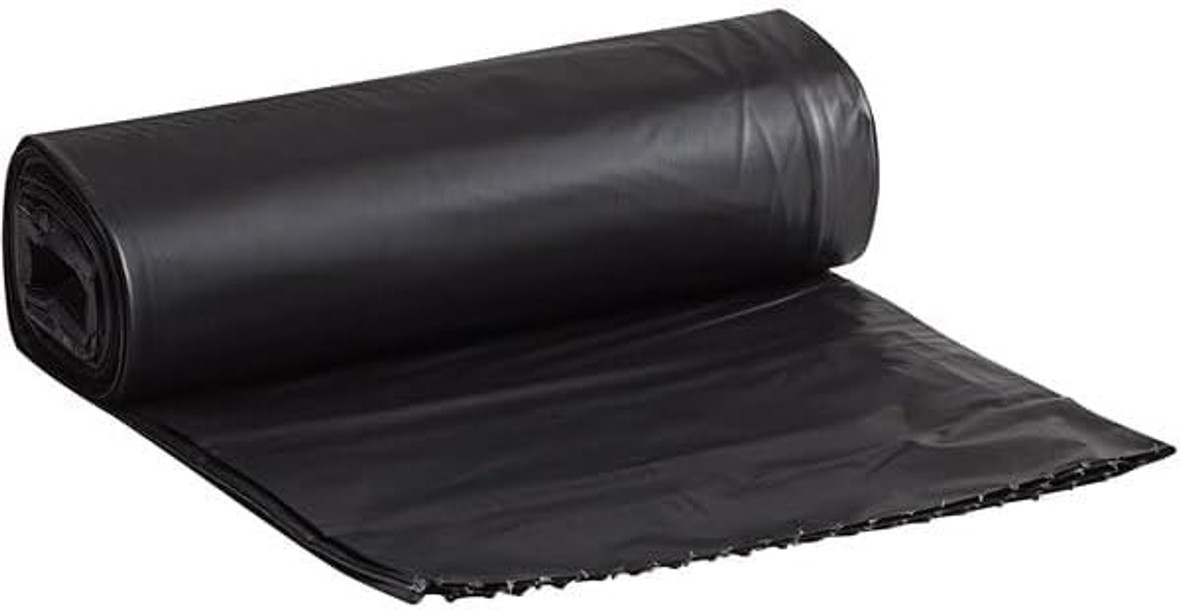 GENRM3858H Low-Density Can Liners – 60 Gallon, 1.1 mil, Black, 38" x 58", 100 Bags (20 Bags/Roll, 5 Rolls/Carton)