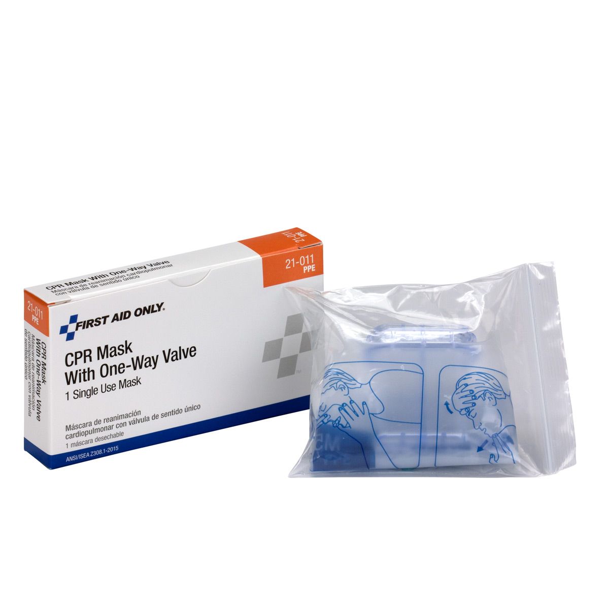 First Aid Only® 21-011-002 CPR Mask With One Way Valve , 1 Single Use Mask