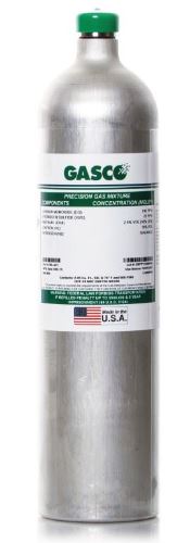 GASCO 58L-421 100 PPM Carbon Monoxide, 25 PPM Hydrogen Sulfide, 2.5% Methane (50% LEL) , 18% Oxygen, Balance Nitrogen Calibration Gas 58 L