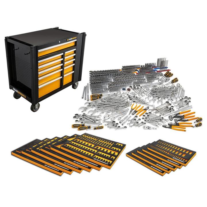 GEARWRENCH® MEGAMODMRO 614 Pc MEGAMOD Master Mechanics Hand Tool Set with Modular Foam Trays and Mobile Work Station