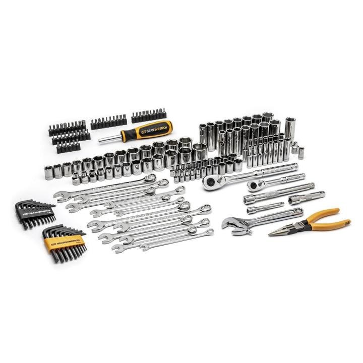 GEARWRENCH® GWPRO168 168 Pc 1/4 in and 3/8 in Drive 72-Tooth 6 Point Professional Tool Set