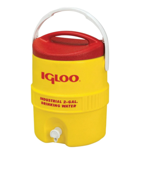 Igloo® 421 Plastic, 2.0 gal, Water Cooler, Up to 3 days Ice Retention, Yellow
