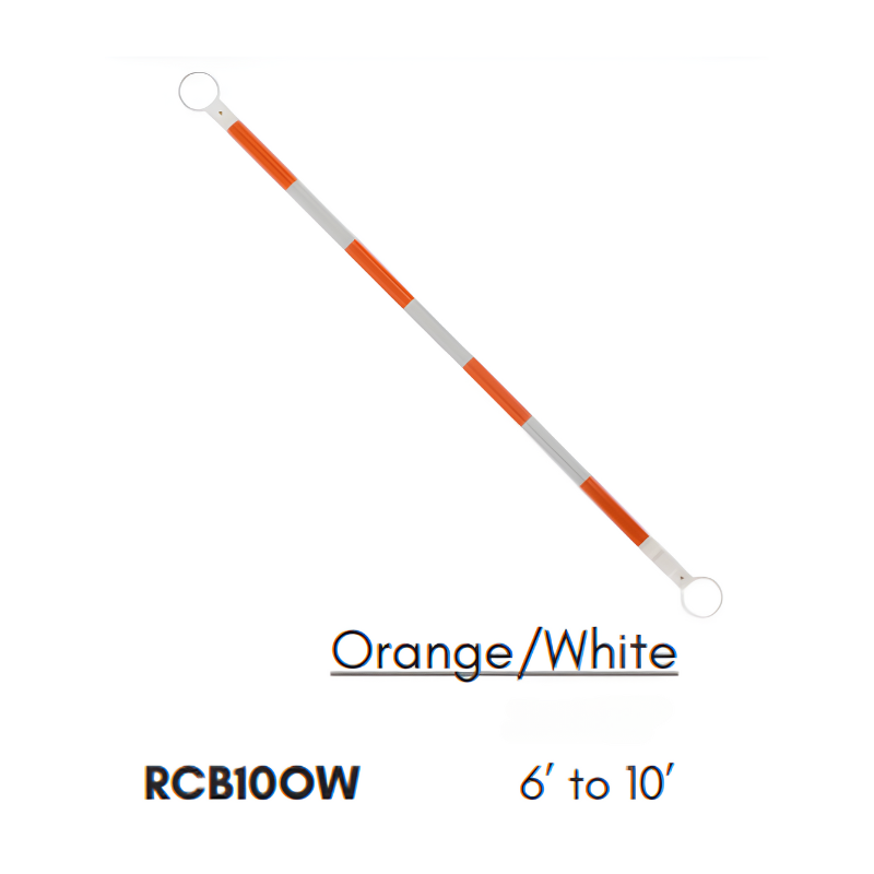 JBC™ RCB10OW Retractable Cone Bar Orange/White 6 to 10 Ft