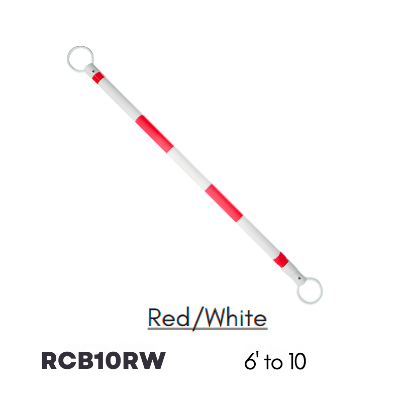 JBC™ RCB10RW Retractable Cone Bar Red/White 6 to 10 Ft