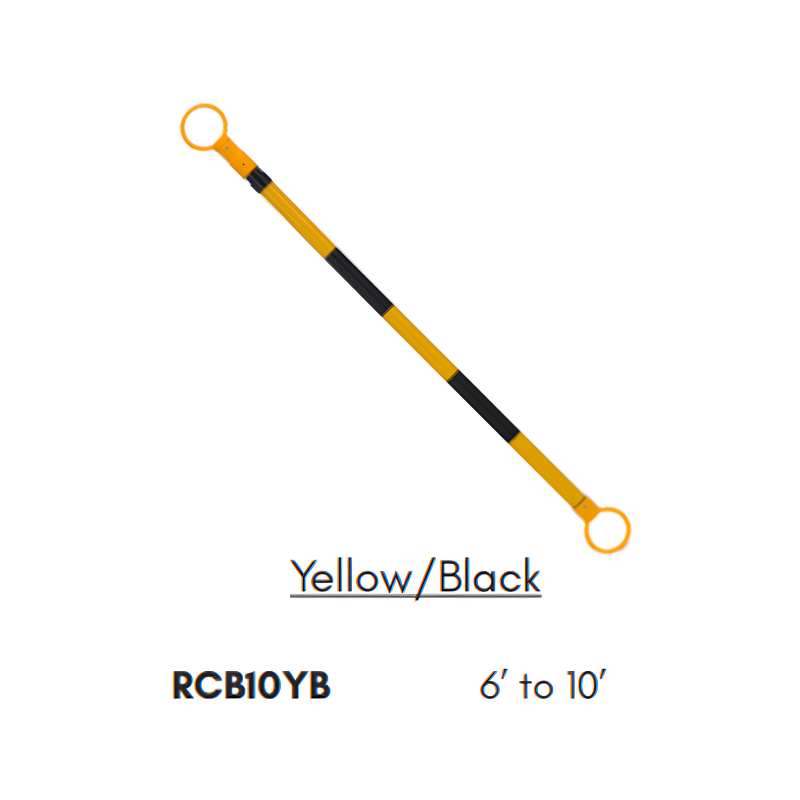 JBC™ RCB10YB Retractable Cone Bar Yellow/Black 6 to 10 Ft