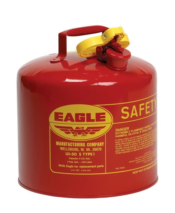 Justrite UI50S 5 Gallon Type I Red Steel Safety Can