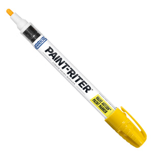Markal® 096821 Valve Action® Liquid Paint Marker, 1/8 in Bullet/Medium Tip, Fiber Nib/Metal Barrel, Yellow