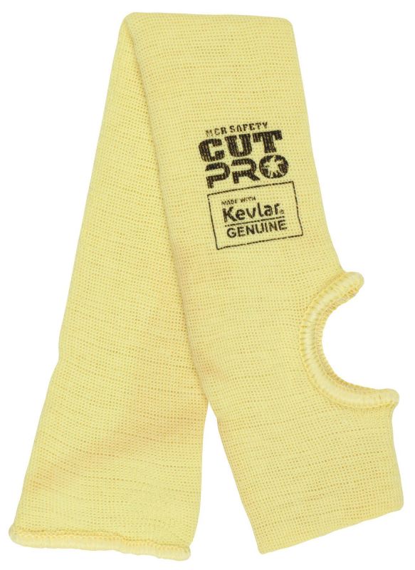 MCR Safety 9378TE Economy Grade High Performance Cut-Resistant Sleeve With Thumb Slot, 18 in L x 7 ga THK, DuPont™ Kevlar® Fiber, Yellow