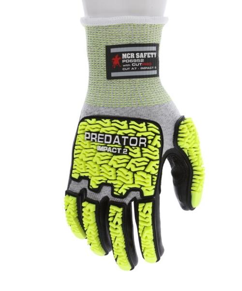 MCR Safety PD6952XXXL Predator Gloves, 3XL, Nylon, Knit Wrist Cuff, Resists: Cut/Abrasion/Puncture/Impact, ANSI Cut-Resistance Level: A7, ANSI Puncture-Resistance Level: 5