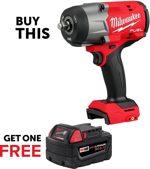 Milwaukee® 2967-20 M18 FUEL™ 1/2" High Torque Impact Wrench w/ Friction Ring w/ Free 48-11-1850 M18™ REDLITHIUM™ XC5.0 Battery