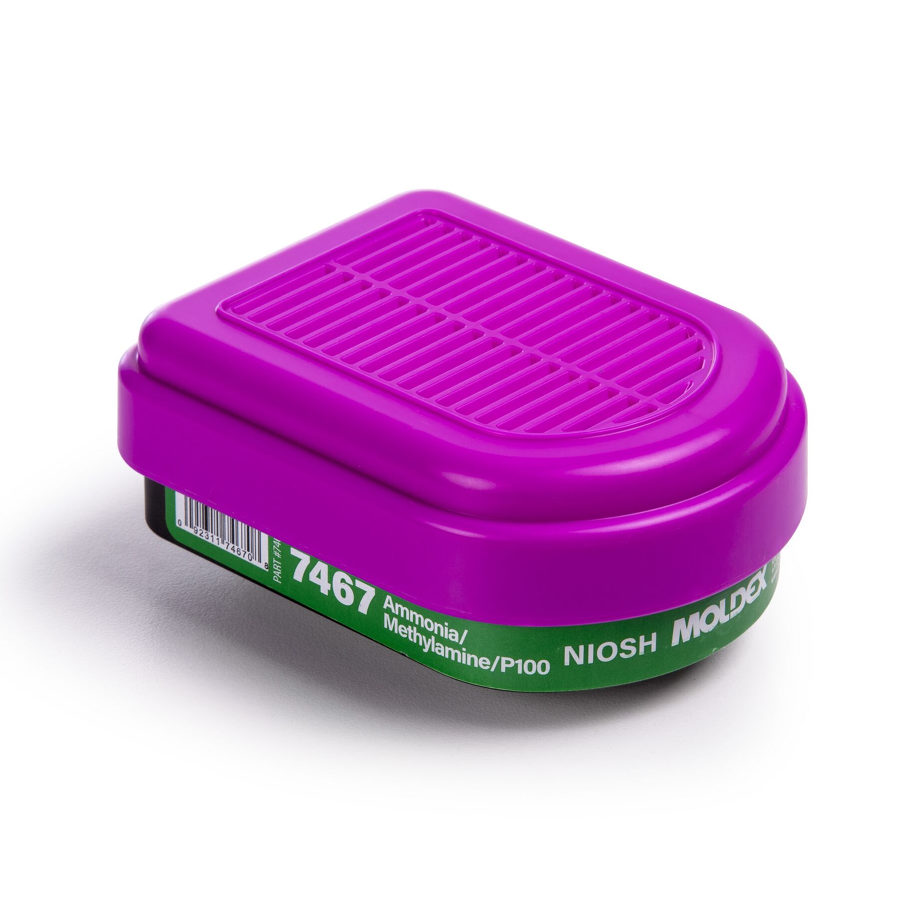 Moldex 7467 Semi-Rectangular Combo Ammonia/Methylamine Cartridge / P100 Filter