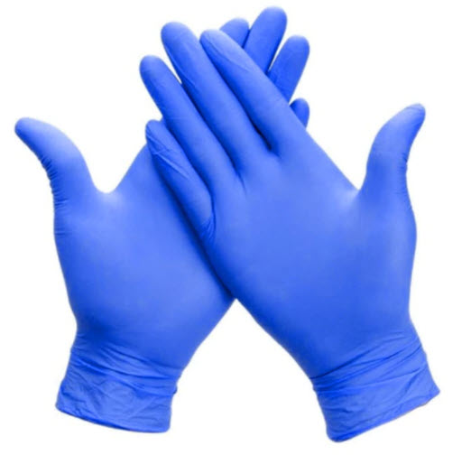 Disposable Blue PF Nitrile Gloves, Various Sizes, 3mil, 100/box