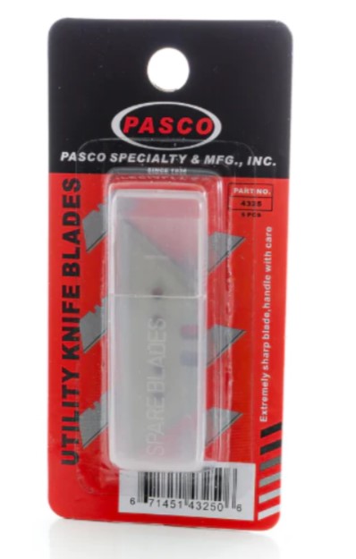 PASCO 4325 Utility Knife Blades, 5-Pack