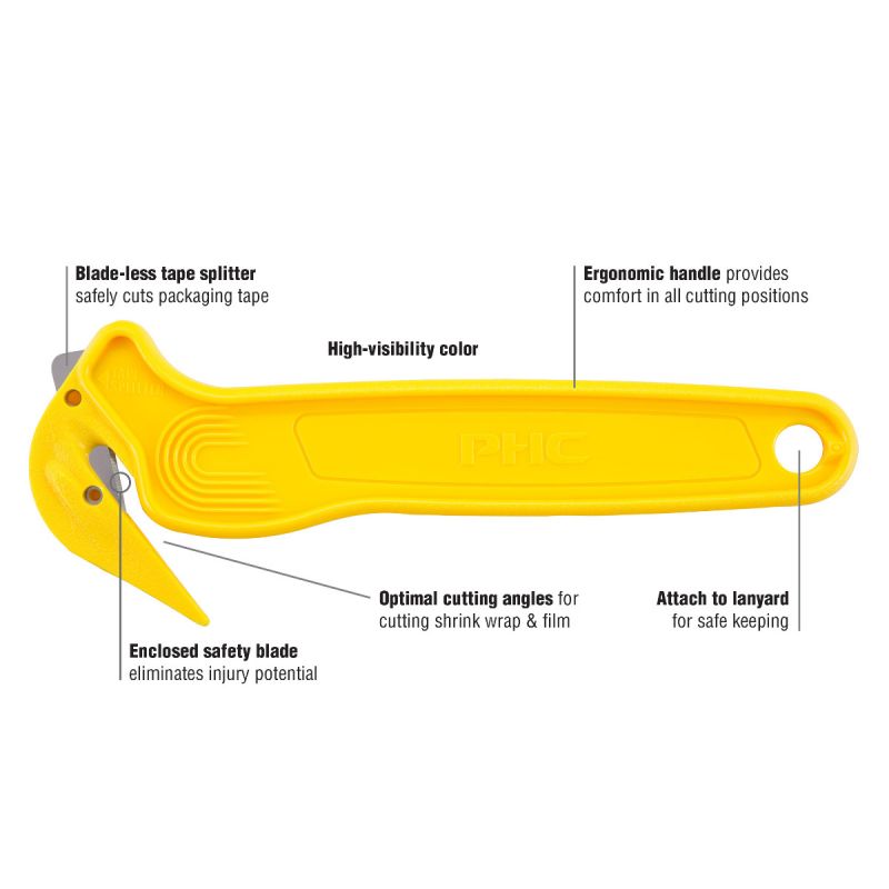 Quick Blade DFC-364 Disposable Film Cutter With Tape Spliter, Fixed/Straight Blade, Stainless Steel Blade, 1 Blades Included, 6-1/2 in OAL