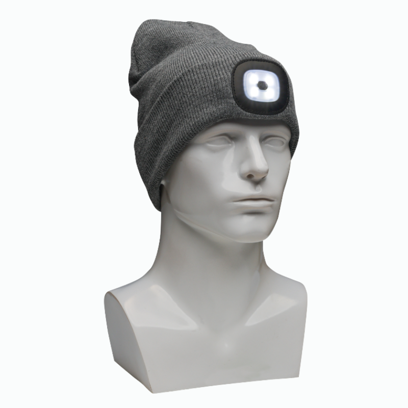 PIP® Winter Beanie Cap with LED Light , Gray, 100% Acrylic