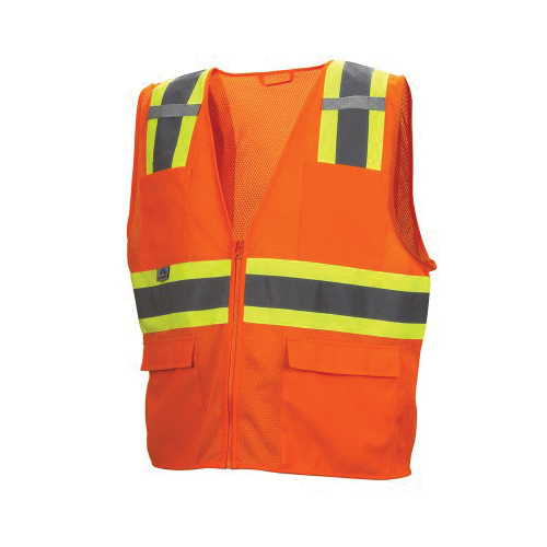 Pyramex RVZ2320 Class 2 Hi-Vis Orange Surveyor Safety Vest