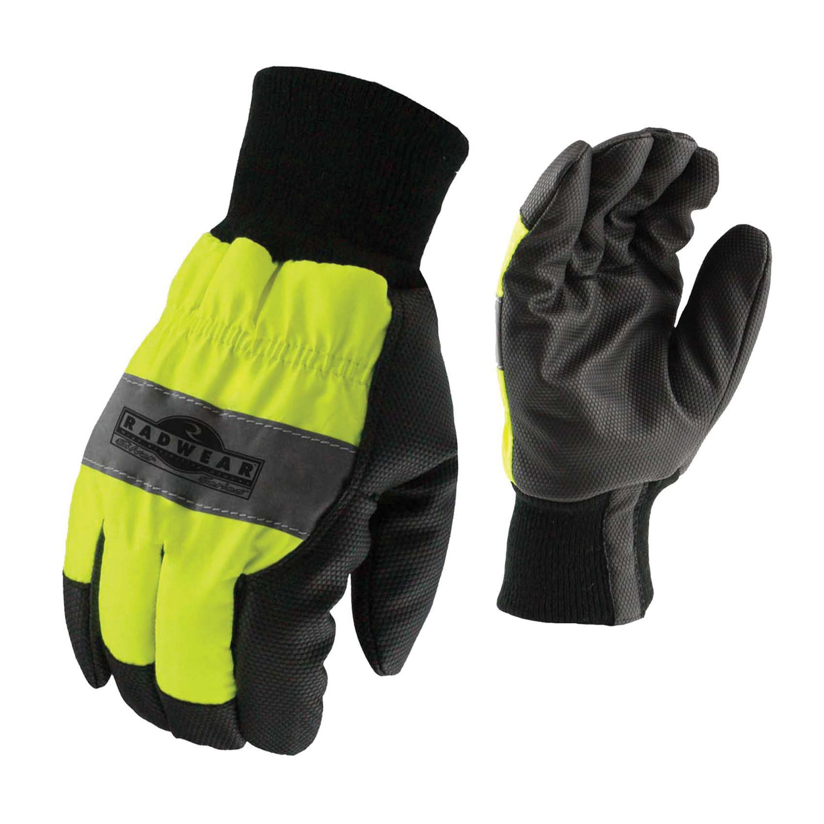 RADWEAR™ RWG800 Silver Series™ Thermal General Purpose Gloves, Cold Weather, Reflectivz® Waterproof Plated Palm, Nylon/Polyurethane/Polyester/PVC Spandex®, Hi-Viz Green