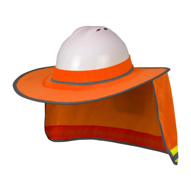 Radians® RHHS-01O Collapsible Hard Hat Shade, Polyester, Hi-Viz Orange