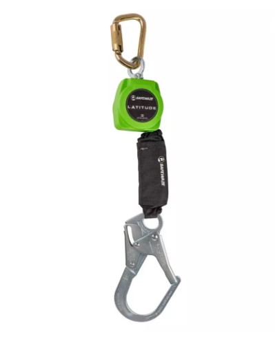 Safewaze 019-5046 Latitude 6' Single Web SRL-P: Carabiner, Rebar Hook